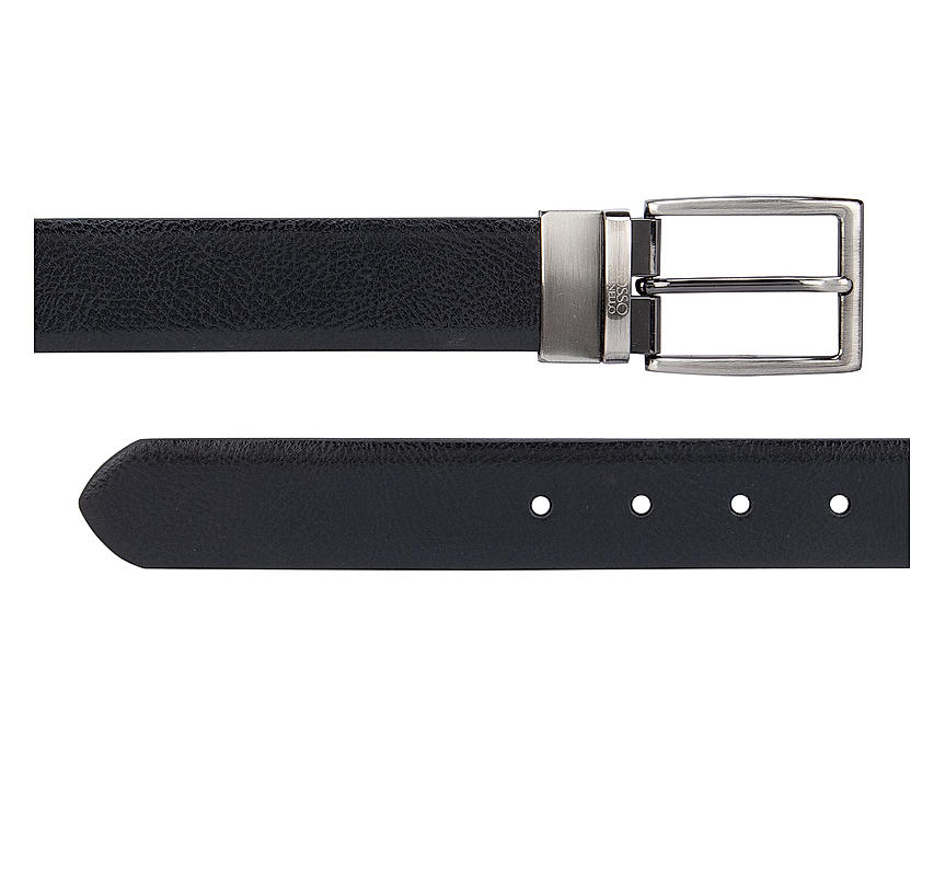 Black and Tan Reversible Textured Belt
